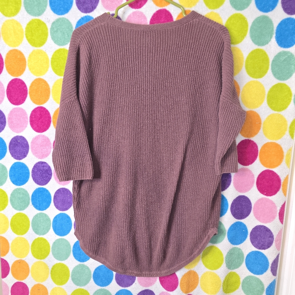 Express Purple V-Neck Sweater - Picture 2 of 3